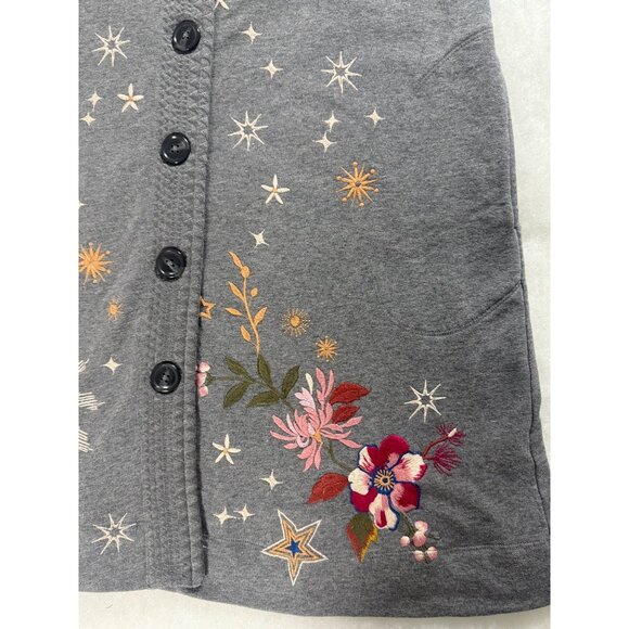 New Johnny Was Celestia Embroidered Coat Womens L Wearable Art Fairy Boho Whimsy - Picture 5 of 16